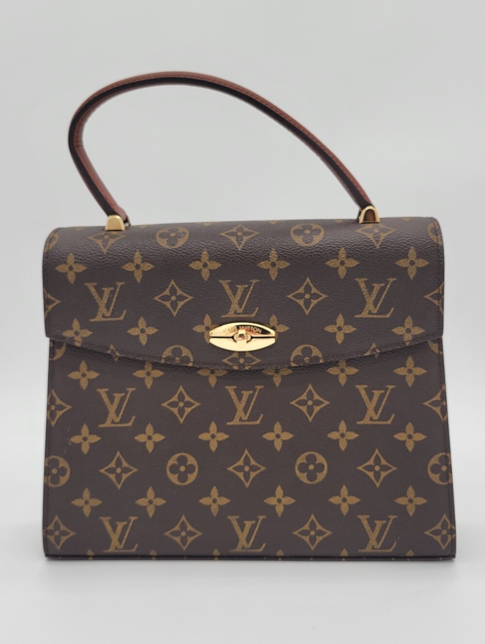 Vintage Louis Vuitton Brown Monogram Malesherbes Top-Handle Bag